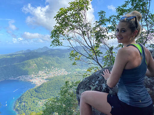 In a typical year  hundreds of people reach the summit of Petit Piton
