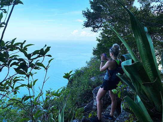 Lucy stands atop Petit Piton